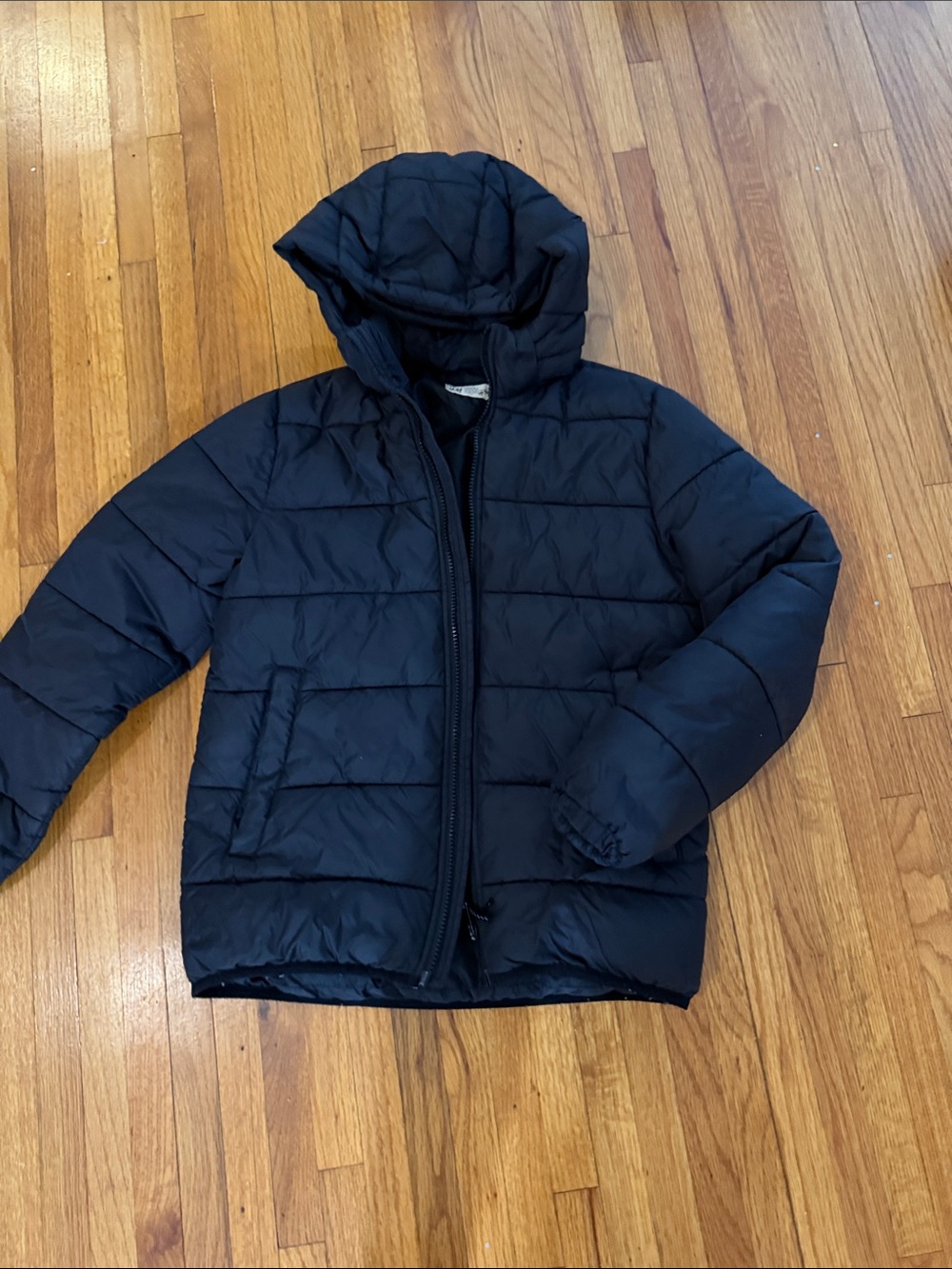 H&M Black Kids Hooded Puffer Jacket